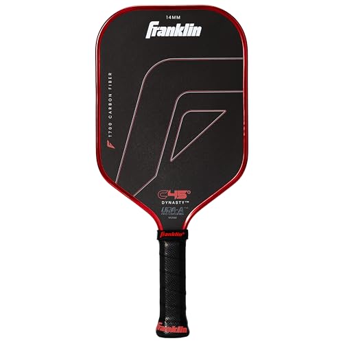 Franklin Sports PRO Pickleball Paddles – C45 Carbon Fiber Series - Official USAP + UPA Approved – Pro Player Design - color: Dynasty |Electric Red, size: 14 mm