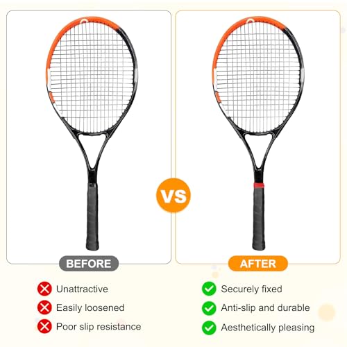 M METERXITY Grip Finishing Tape PVC Racket Wrap Grip Racquet Finishing Tapes for Pickleball/Racquetball - color: Black
