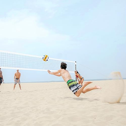 SKEERY Outdoor Heavy Duty Volleyball Net Set, Anti-Sag Design, Adjustable Aluminum Poles, Portable Volleyball Net for Backyard,Grass and Beach