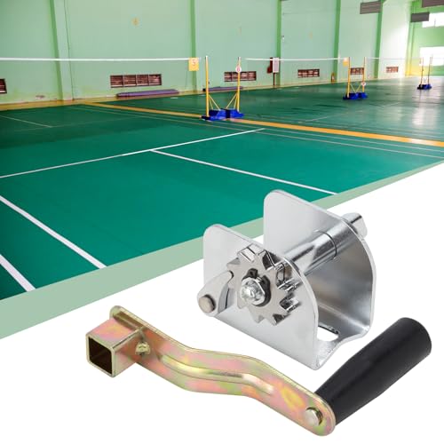 Hand Crank Tensioner, Hardware Crank Tensioning Device Replacement with Long Detachable Handle Tennis Post Reel Tennis Post Winder Accessories for Outdoor Volleyball Badminton Tennis Pole Net