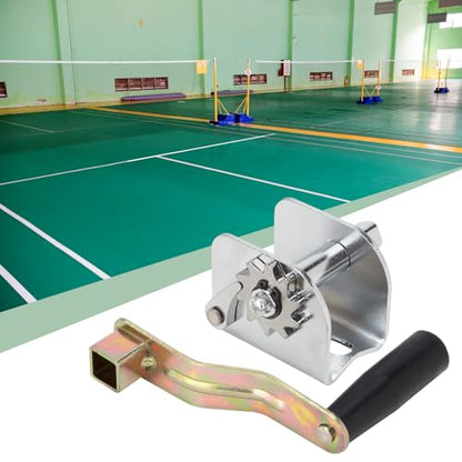 Hand Crank Tensioner, Hardware Crank Tensioning Device Replacement with Long Detachable Handle Tennis Post Reel Tennis Post Winder Accessories for Outdoor Volleyball Badminton Tennis Pole Net