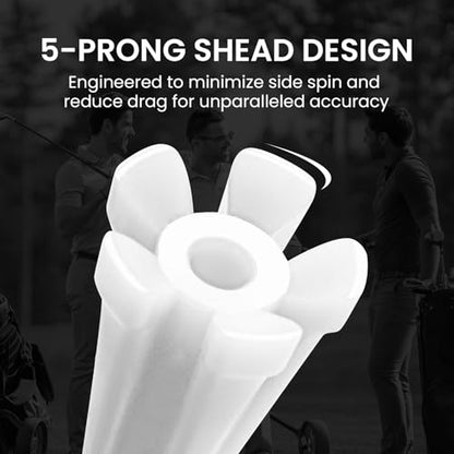 FINGER TEN Golf Tees Plastic Unbreakable Easy to Find Bulk Value 200/500/1000 Count, 2 3/4 3 1/4 Inch Tee Driving Range Reduce Friction, Green Red White USA Flag Practice - color: White, size: 500 Count (3 1/4 Inch)