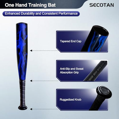 Baseball Bat, Aluminum One Hand 17-Inch Training Bat, Softball Bat, Home/Car/Self Defense, Batting Practice, Aluminum Bat, Truck Tire Checker Bat - color: Blue Flame