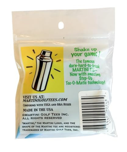 MARTINI Step-Up Golf Tees - Virtually Unbreakable Durable 3 1/4 Inch Plastic Tees (5 Pack) - color: Blue
