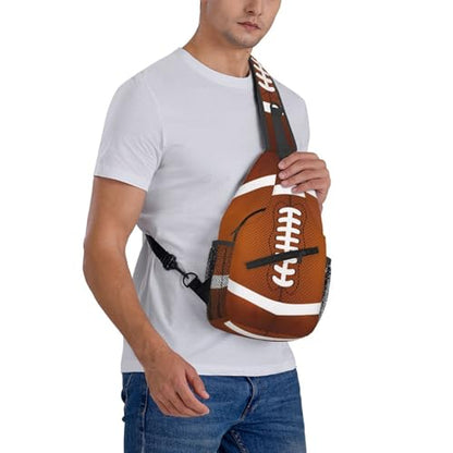 Football Sling Backpack Sling Bag Football Crossbody Shoulder Bag Purse Footballs Chest Bag For Men Women B - color: Football B