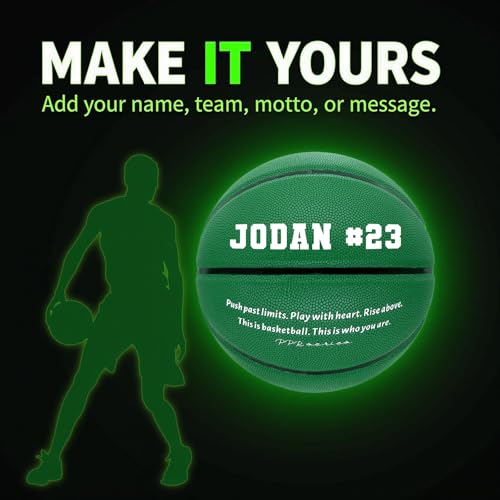 Custom Personalized Basketball with Name – Official Size 7/6 Composite Leather Indoor Outdoor Basketball – Unique Gift Ball for Players, Teams & Coaches