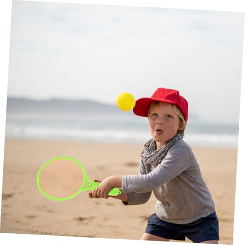 SUPVOX Tennis Lightweight Outdoor Sports Plaything for Green Mini Plastic Racket for Hand Eye Coordination and Athletic Training