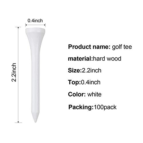 Crestgolf Professional 2 1/8" Deluxe Wood Golf Tees 100pcs - color: White