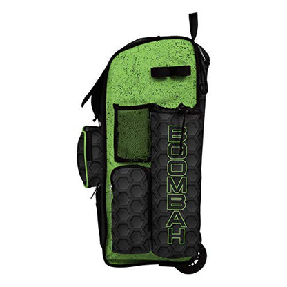 Boombah Rolling Superpack 2.0 3DHC Baseball/Softball Gear Bag - 23-1/2" x 13-1/2" x 9-1/2" - Multiple Colors - Telescopic Handle and Holds 4 Bats - Wheeled Version - color: Black/Lime Green