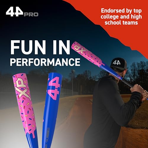 44 PRO Limited Edition XP USSSA 1.15 BPF Baseball Bat, Balanced Baseball Bat for Most Youth Baseball Leagues, Lightweight & Durable Standard Taper Handle, Drop -10, 2 3/4" Big Barrel Diameter - color: Donut, size: 29"/19 oz