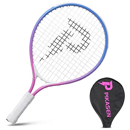 17" Kids Tennis Racket Best Starter Kit for Kids Age 4 and Under with Shoulder Strap Bag and Mini Tennis Racket Toddler Tennis Raquet - color: 17 inch Pink
