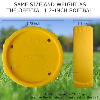 Softball Pitching Spinner, Overhand Throwing Trainer with Instant Spin&Release Feedback, Official 12" Size - color: Orange