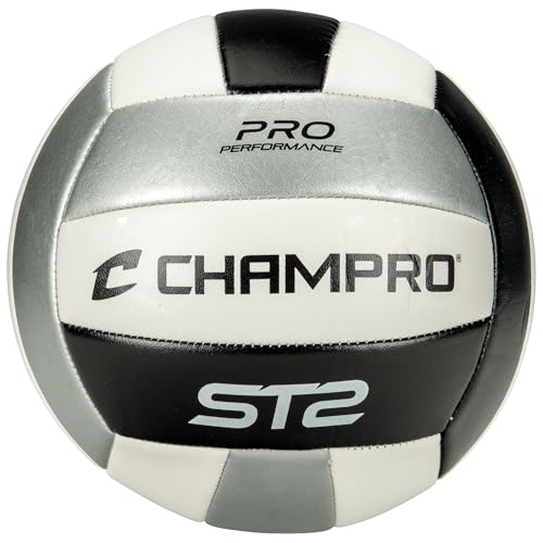 Champro ST2 Indoor/Outdoor Volleyball, Black, Gray