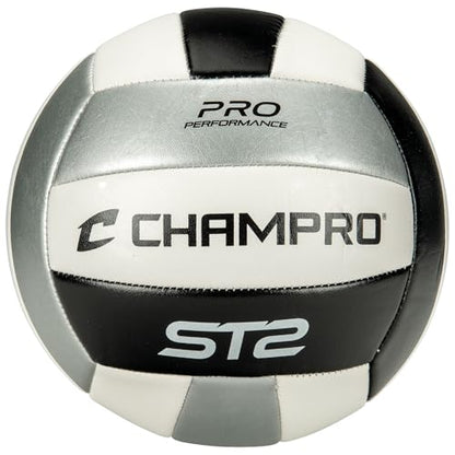 Champro ST2 Indoor/Outdoor Volleyball, Black, Gray