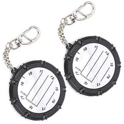 RiToEasysports 18 Holes Golfball Stroke Score Counter Golfball Score Keeper with Keychain(Pack of 2)