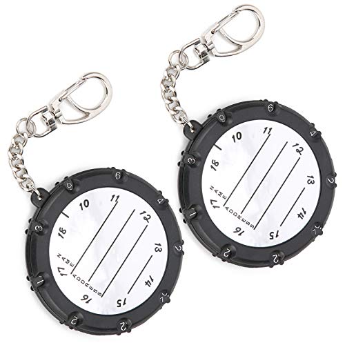 Yosoo Golf Stroke Counter for 18 Holes, Portable Score Keeper with Key Chain, 2 Pack for Men and Women