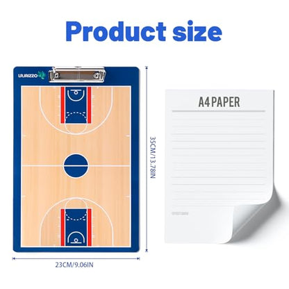Basketball Dry Erase Coaches Clipboard, Basketball Clipboard for Coaches Double-Sided Basketball White Board for Coaches Writable and Erasable Basketball Dry Erase Board for Coaches Gift - style: Basketball
