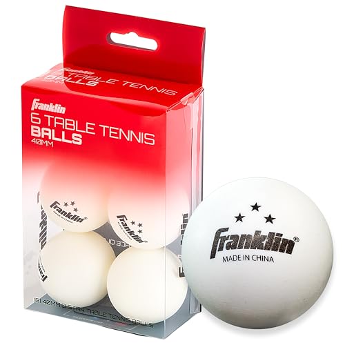 Franklin Sports Table Tennis Balls - Official Size and Weight 40mm Table Tennis Balls - One Star Professional Balls - Bulk Packs and Family Sets - style: 40 mm 6 Pack