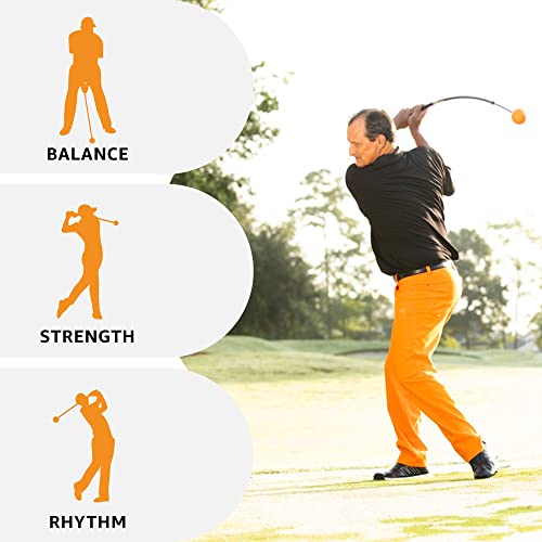 Orange Whip Golf Swing Trainer Aid Patented & Made in USA for Improved Rhythm, Flexibility, Balance, Tempo, and Strength *American Made* - style: Midsize - 43.5"
