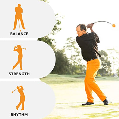 Orange Whip Golf Swing Trainer Aid Patented & Made in USA for Improved Rhythm, Flexibility, Balance, Tempo, and Strength *American Made* - style: Midsize - 43.5"