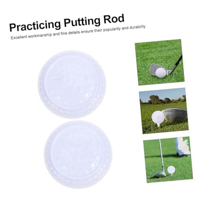 SUPVOX 2Pcs Flat Shape Golf Training Balls for Indoor Putting Practice Synthetic Rubber Golfing Accessory for Improving Putting Skills and Straight Line Control