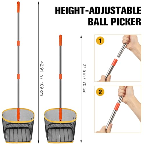 POPETPOP Pingpong Ball Picker Table Tennis Ball Picker Collector Pingpong Ball Retrieval Tool Telescoping Table Tennis Ball Pickup Net for and Storage