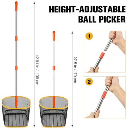 POPETPOP Pingpong Ball Picker Table Tennis Ball Picker Collector Pingpong Ball Retrieval Tool Telescoping Table Tennis Ball Pickup Net for and Storage