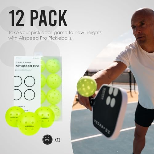Holbrook Outdoor Pickleball Balls, Accessories, Soft Plastic Outdoor Balls, Professional Pickleball Gear - size: 12 Pack