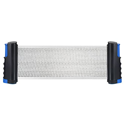 PATIKIL Retractable Ping Pong Net for Any Table, Portable Table Tennis Net and Post Equipment Up to 2 inch for Family