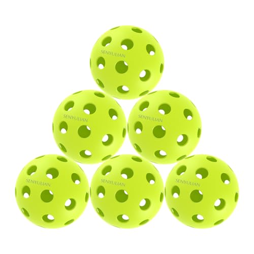 Pro-Grade 40-Hole Outdoor Pickleball Balls - Pro-Player Tested with Wind-Resistant Design, Built for Durability & Precision for Competitive Play - color: Green, size: 6