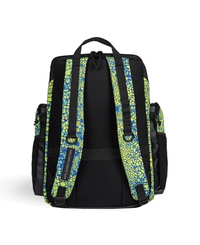ARENA One Go Backpack Swimmer Athlete Daypack Large Size Equipment Swim Bag - color: Snakeskin Print Green