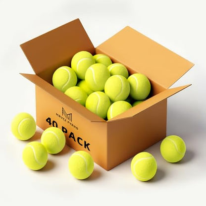 30/40 Pack Training Tennis Balls, Pet Dog Playing Balls, Practice Tennis Balls with Mesh Bag for Transport and Beginner Training - color: Yellow-40Pack