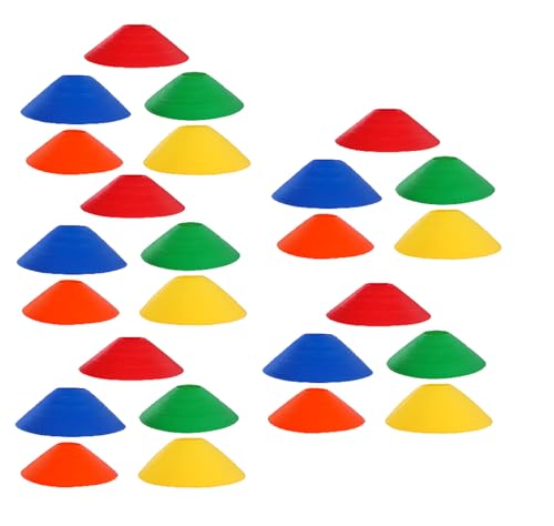 25pcs Soccer Disc Cones for Training Agility Football Cones Flexible Field Cone Markers for Training Practice Soccer Football Basketball Coaching, 5 Color