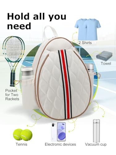 Tennis Bags Holds 2 Rackets for Women & Men, Tennis Backpack Crossbody & Shoulder Racket Bag, Insulated Pocket, Pickleball Bags for Women, Men and Youth