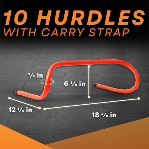 Yes4All Agility Speed Training Agility Hurdles for Athletes - 5 Pack - Speed and Agility Training Equipment for Soccer Basketball Football Hurdle Training - color: B. Set 10 Hurdles Neon Orange