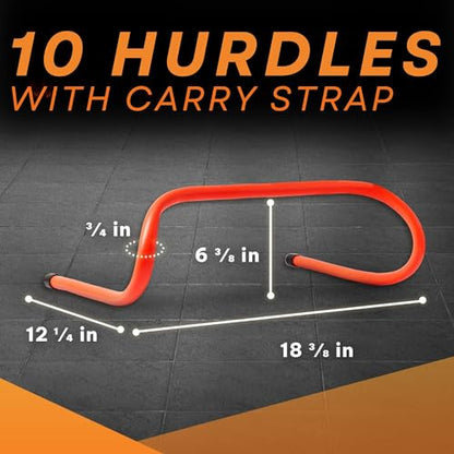 Yes4All Agility Speed Training Agility Hurdles for Athletes - 5 Pack - Speed and Agility Training Equipment for Soccer Basketball Football Hurdle Training - color: B. Set 10 Hurdles Neon Orange