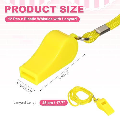 Whistles with Lanyard, Training Sports -Fitting for (Coaches/Referee/Outsides/Team Events) - color: Yellow