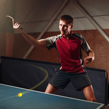 2 Pcs 92" x 27.5" Table Tennis Baffle Barrier Table Tennis Field Fence 420d Oxford Cloth Court Surround Barrier Block for Quicker and Easier Pick Up - color: Black