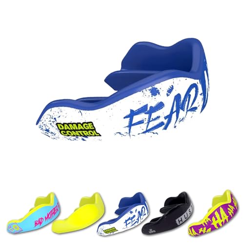 DAMAGE CONTROL High-Impact Mouth Guard – Sports Mouthguard for Boxing, Football, Hockey, Lacrosse & Basketball, Protects Teeth & Jaw, Protective Mouthpiece for Adults & Youth (Adult, Fear None) - color: Fear None, size: Adult