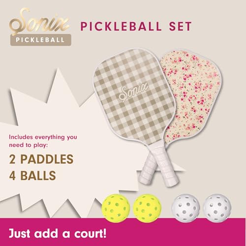 Sonix | USAPA Approved | Pickleball Paddles Set of 2 | Fiberglass Surface Pickleball Set with 2 Rackets, 4 Balls, & Bag