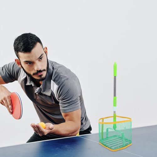 Portable Table Tennis Ball Picker Net Retractable Ball Retrieval Tool with Handle Large Capacity for Training and Sports Use