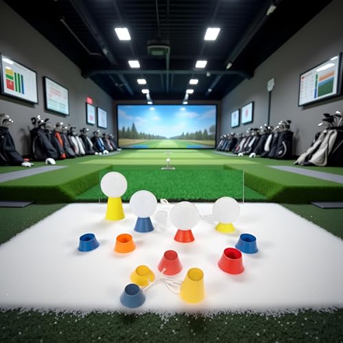 1 Set Winter Golf Tees,Rubber Golf Tees with 4 Different Heights for Frosty Days Hard Ground Home Driving Range Mat Training Practice Kits,Prevent Loss Golf Ball Holder,Golf Accessory