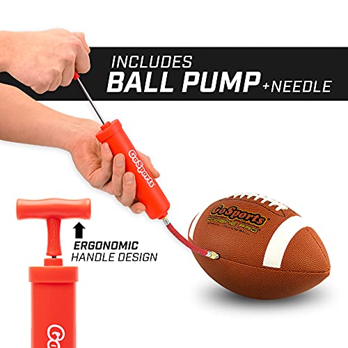 GoSports Combine Football 6 Pack - Regulation Size for High School and College - Official Composite Leather Balls