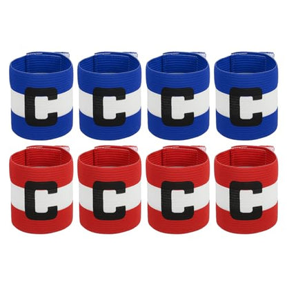 MECCANIXITY Soccer Captain Armband, Captain Arm Bands for Soccer Elastic Captain C Arm Band Sports Captain Armbands for Football Team Training Youth & Adult - color: Red/Blue