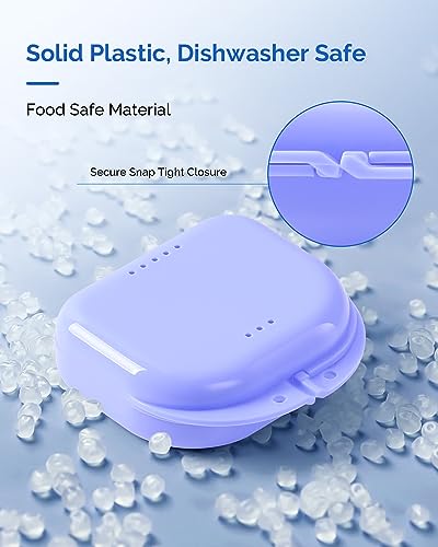 JMU Retainer Case with Vent Holes, Mouth Guard Case Dental Storage Container (Purple) - color: Purple
