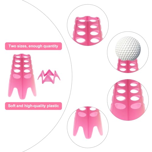 Golf Simulator Tees, Plastic Indoor Golf Mat Tees Practice Turf and Driving Range Winter Golf Tees (18 Pcs) - color: Pink