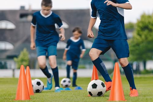 PXZBLG 12/24/50pcs Soccer Cones, 7" Soccer Cones, Plastic Traffic Cones, Training Cones for Basketball Football Skating Drills Practice - color: Red, size: 9", 12pcs