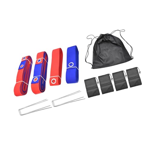 Rulbelok Beach Volleyball Courts Boundaries Line Kits with Ground Nails Courts Webbing Marker with Ground Nails - color: Red