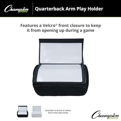 Champion Sports Football Quarterback Triple Playcard Armband Holder - White and Black