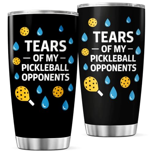 CUBICER Tears Of My Pickleball Opponents Design 20 Oz Stainless Steel Tumbler For Players And Sports Lovers Mug Bottle Insulated Hot Cool Heat Drink Coffee Iced Travel - color: Pickleball Humor 4N